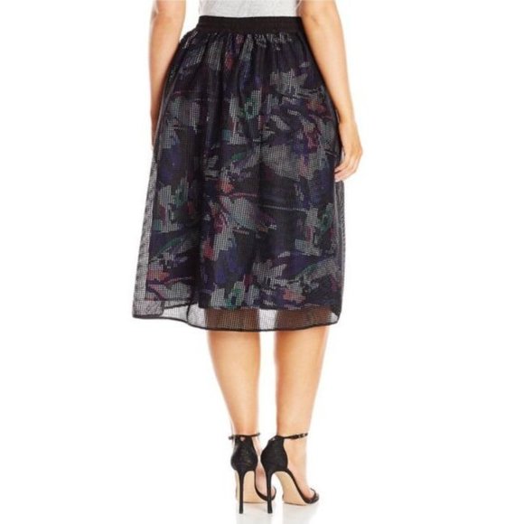 MYNT 1792 Mesh Overlay Floral Skirt 3X - Picture 2 of 4